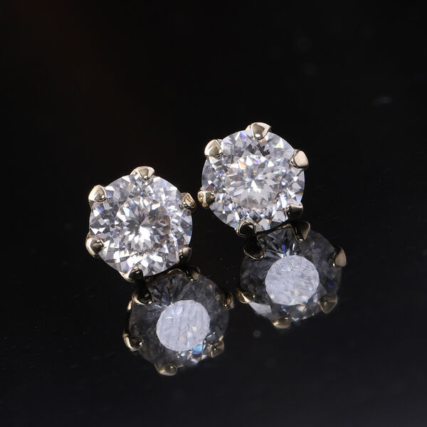 100 Facetten Moissanit-Ohrstecker, 375 Gelbgold ca. 1,50 ct image number 1