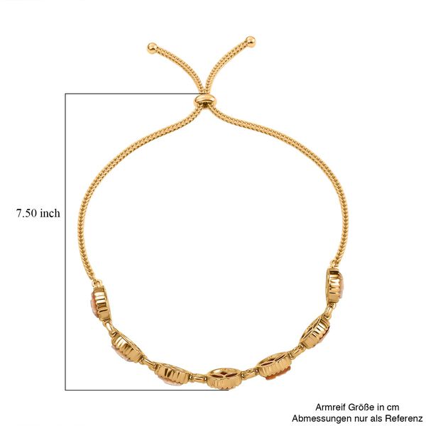 Italienische Kamee Armband aus Conch-Muschel in Goldton, 19cm image number 6