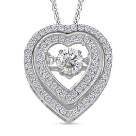 Moissanit Herz Anhänger mit 50cm Kette - 0,97 ct.