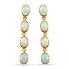 Natürlicher Äthiopischer Opal Ohrringe 925 Silber vergoldet ca. 2,83 ct