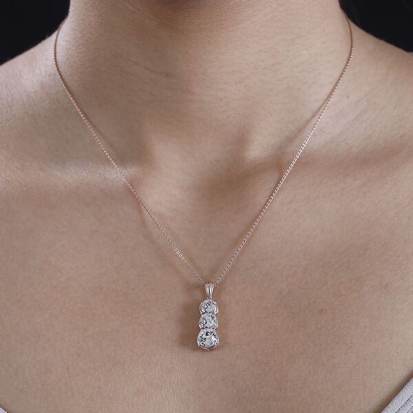 J Francis gefertigt mit SWAROVSKI Wei&szlig;er Kristall Anh&auml;nger 925 Silber platiniert image number 3