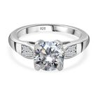 Moissanit Ring 925 Silber rhodiniert (Größe 16.00) ca. 1,90 ct