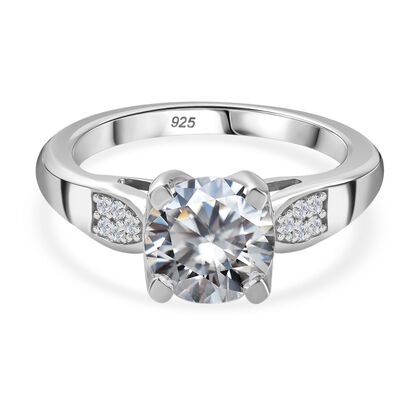 Moissanit Ring 925 Silber rhodiniert (Gr&ouml;&szlig;e 16.00) ca. 1,90 ct