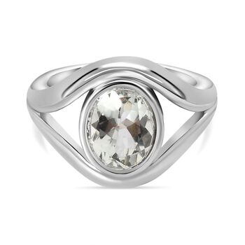 Prasiolith Ring, Edelstahl, (Gr&ouml;&szlig;e 17.00), ca. 2.38 ct