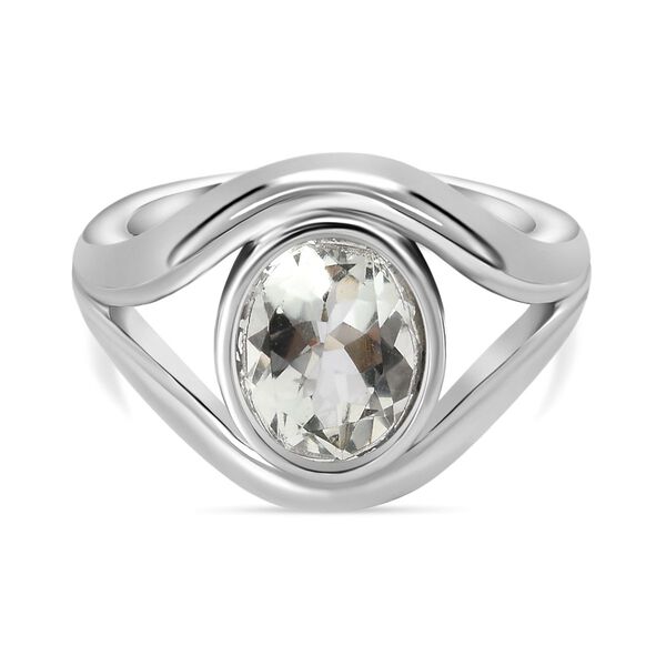 Prasiolith Ring, Edelstahl, (Gr&ouml;&szlig;e 17.00), ca. 2.38 ct