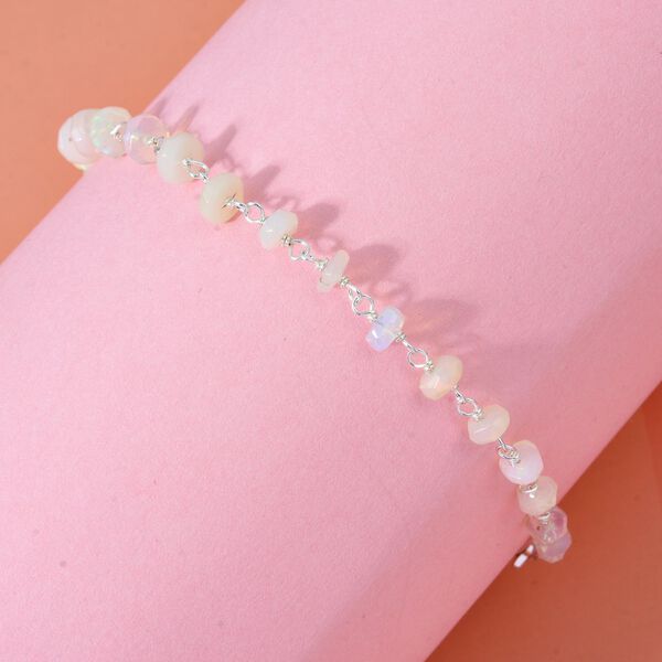 Nat&uuml;rlicher, &auml;thiopischer Welo Opal Armband ca. 19 cm 925 Silber ca. 2,40 ct. image number 1