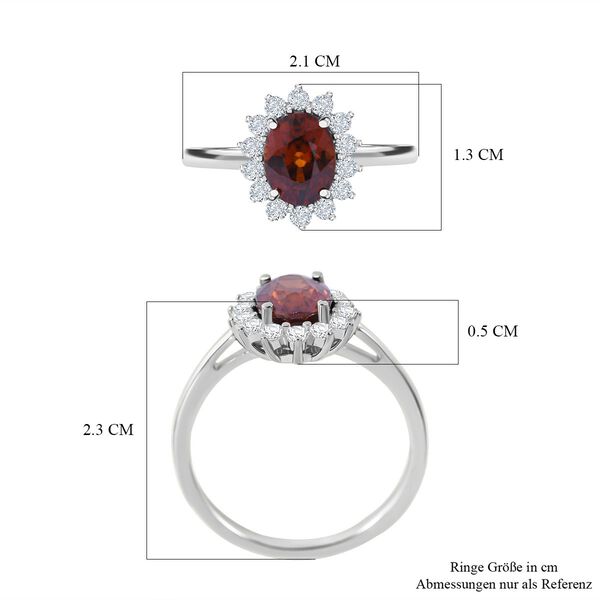 Sonnenuntergang Zirkon, Wei&szlig;er Zirkon Ring 925 Silber rhodiniert (Gr&ouml;&szlig;e 21.00) ca. 2,64 ct image number 4