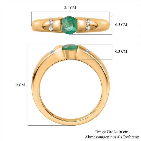 AA Smaragd und Zirkon Ring- 0,43 ct. image number 7