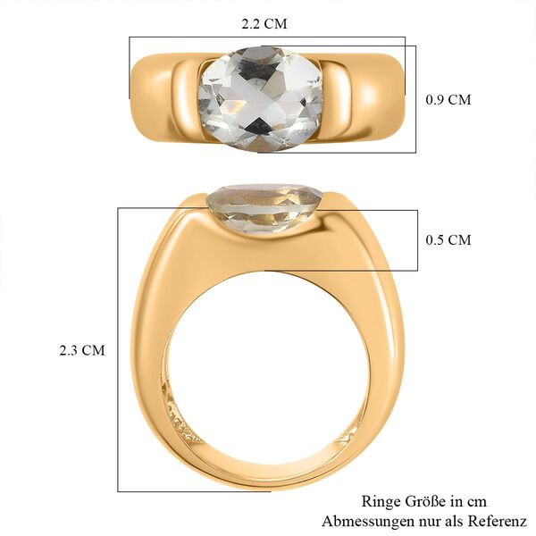 Prasiolith Ring Messing,  (Gr&ouml;&szlig;e 21.00) ca. 2.16 ct image number 7