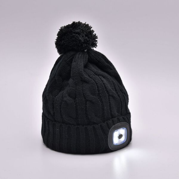 Beanie Mütze mit LED-Kopflichtfunktion, Schwarz image number 2