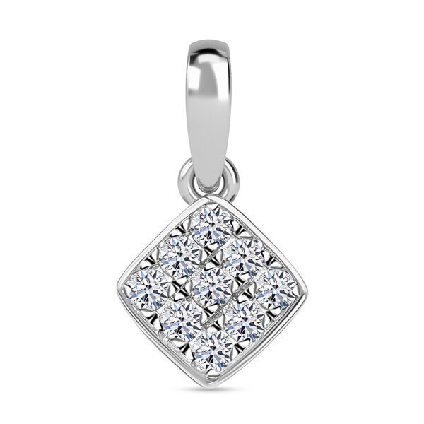 LUXURIANT SI GH Labor Diamant Anh&auml;nger, 925 Silber platiniert - 0,25 ct.
