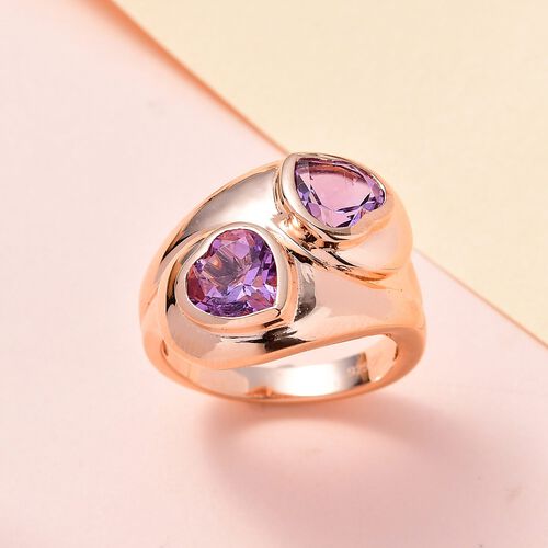 GP Amore Kollektion - Rose De France Amethyst und Kanchanaburi  blauer Saphir-Ring - 2,03 ct. image number 1