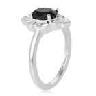 Schwarzer Spinell und Zirkon-Ring, 925 Silber  ca. 1,17 ct image number 3