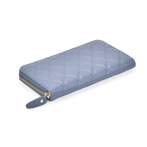 " life-style:Color:Blue; Size/Profile: Genunie Leather Wallet with RFID with box   Wall (exterior):Genunie Leather Lining (Interior):Polyester;  Pockets (exterior):Zipper -1;  Pockets (interior):card solt-12, currency divider-2,zipped-1 Size:19*2.5*9.5cm image number 1