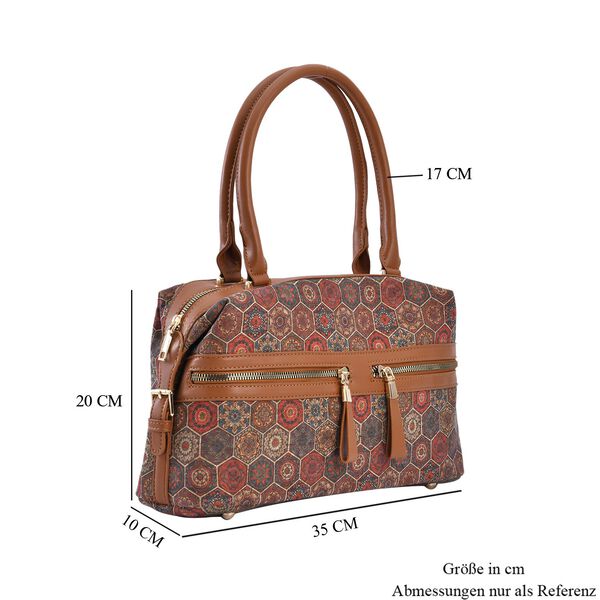 Handtasche aus Naturkork mit RFID-Schutz, mehrfarbig gemustert image number 7