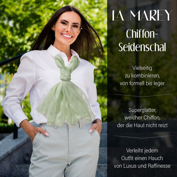 LA MAREY Chiffon Seidenschal, hellgrün image number 2