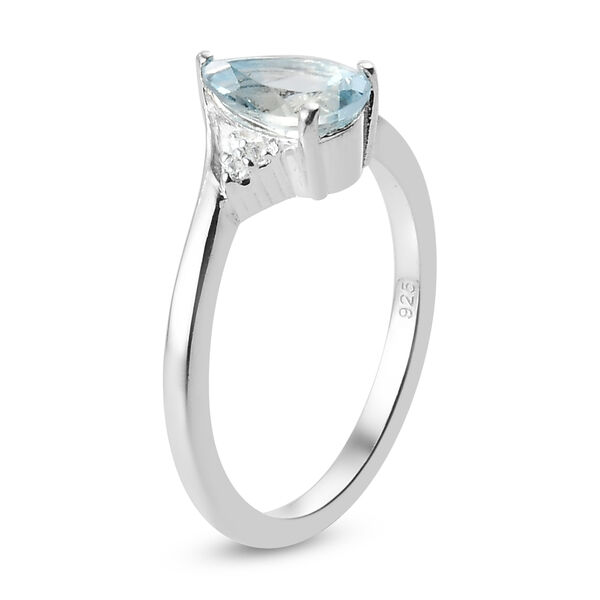 Himmelblauer Topas und Zirkon-Ring - 1,03 ct. image number 5