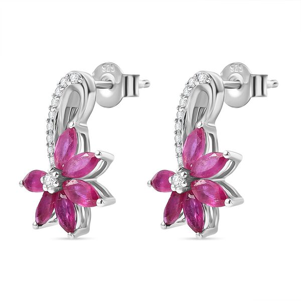 2,71 ct. afrikanische Rubin und Zirkon Ohrringe image number 4