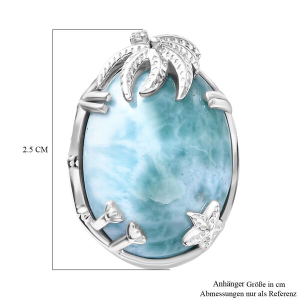 AA Natürlicher grüner Larimar und Zirkon Anhänger - 19,06 ct. image number 6