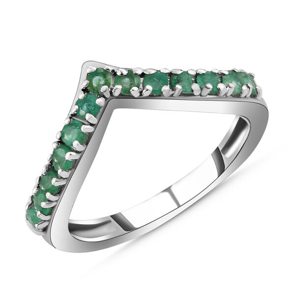 AAA Smaragd Bandring in Silber image number 4