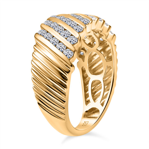 LUXURIANT SGL zertifizierter VS-EF Labor Diamant Ring, 925 Silber 750 Gelbgold Vermeil - 1 ct. image number 5