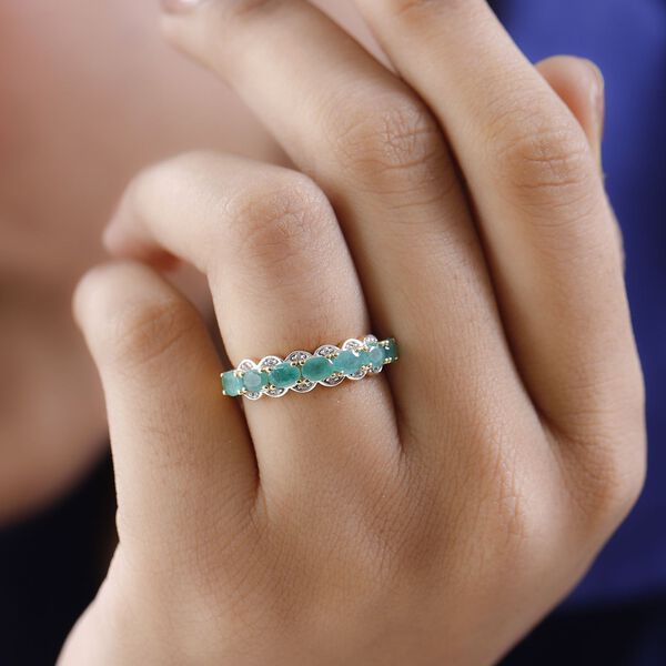 Kagem sambischer Smaragd und Zirkon-Ring - 1,16 ct. image number 3