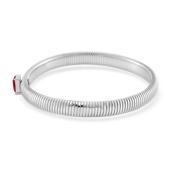 Rotes Kristall Armband, flexibel, Reiner Edelstahl