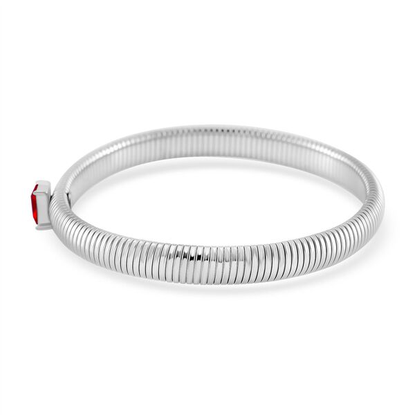 Rotes Kristall Armband, flexibel, Reiner Edelstahl image number 3