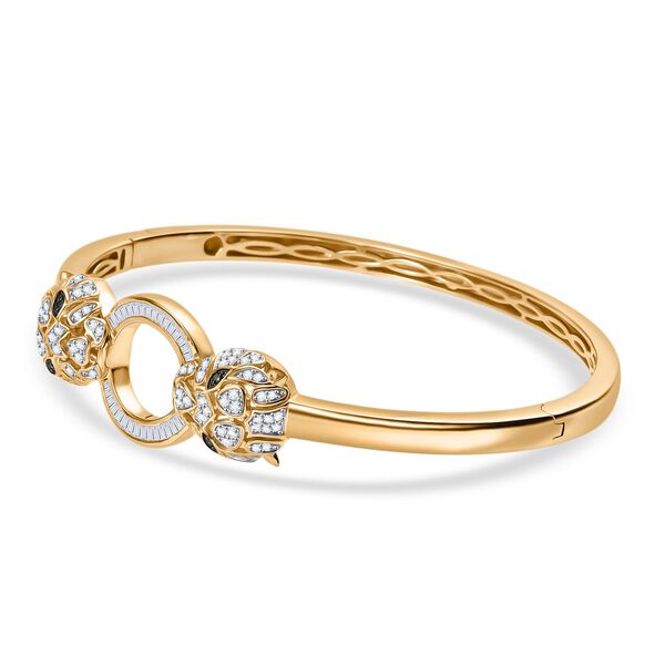 GP Trionfo Kollektion- Kanchanaburi Blauer Saphir, Wei&szlig;er Diamant Armreif ca. 19 cm 925 Silber 750 Gelbgold Vermeil ca. 1.02 ct image number 5