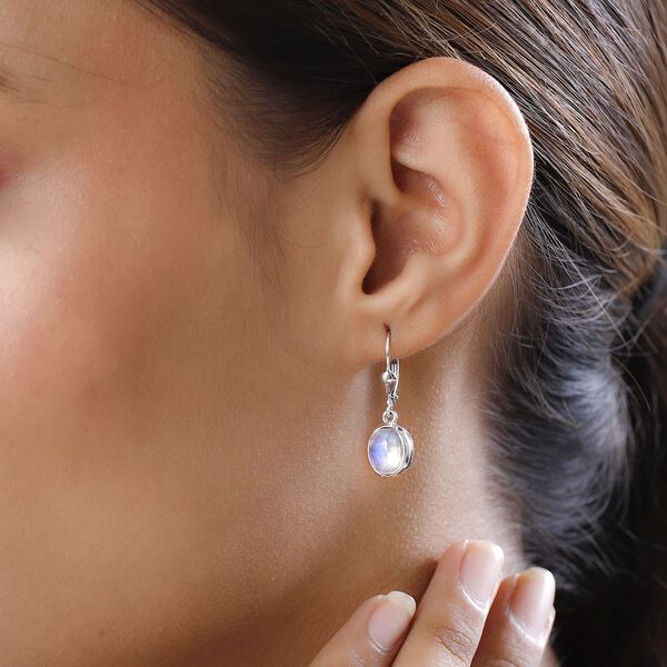 Premium Regenbogen Mondstein Ohrringe - 3,89 ct. image number 3