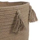 Aufbewahrungskorb aus Baumwolle mit Quasten, Beige image number 6