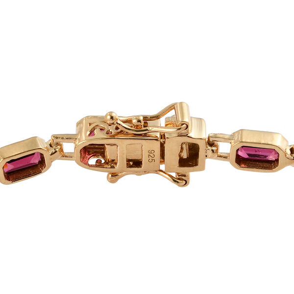 Rhodolith Granat Armband ca. 20 cm 925 Silber vergoldet ca. 8,08 ct image number 4