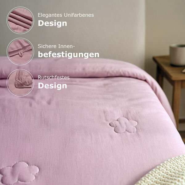 Serenity Night - 100% Bambus-Steppdecke mit Bambusfüllung und 2er-Set Bambus-Kissenbezüge Rosa image number 7