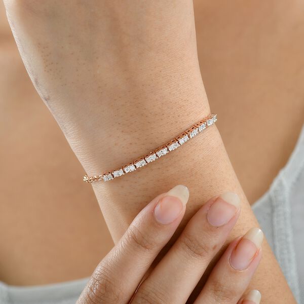 EVER TRUE Weißer Diamant Armband ca. 19 cm Nickelfreies Messing image number 2