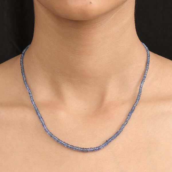 AAAA ceylonfarbene Saphir 45cm Halskette in 950 Platin - 47,98 ct. image number 3