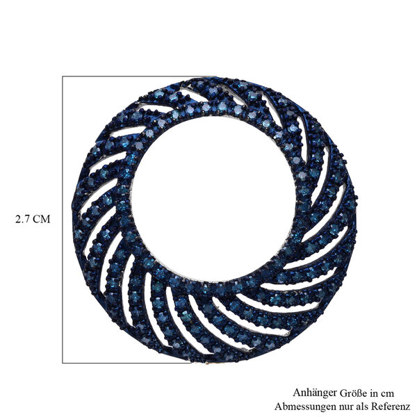 Blauer Diamant Anh&auml;nger 925 Silber platiniert ca. 0.50 ct image number 1