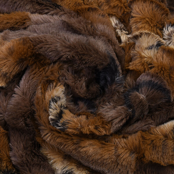 Luxus Kollektion - Superweiche Kunstfelldecke mit Sherpa Futter, 150x200 cm, Beige und Wei&szlig; image number 5