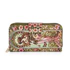 Langbörse mit Alphonse-Mucha-Motiv, 19x4x9 cm, Grün