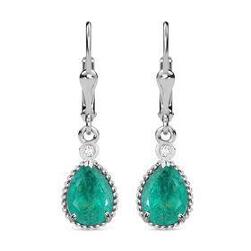 Smaragd Triplett Quarz und Zirkon Ohrringe - 2,76 ct.