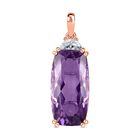 AA Rose De France Amethyst, Weißer Topas Anhänger 925 Silber Roségold Vermeil ca. 12.00 ct