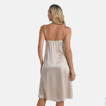 LA MAREY Nachthemd 100% Maulbeerseide, Champagner, L