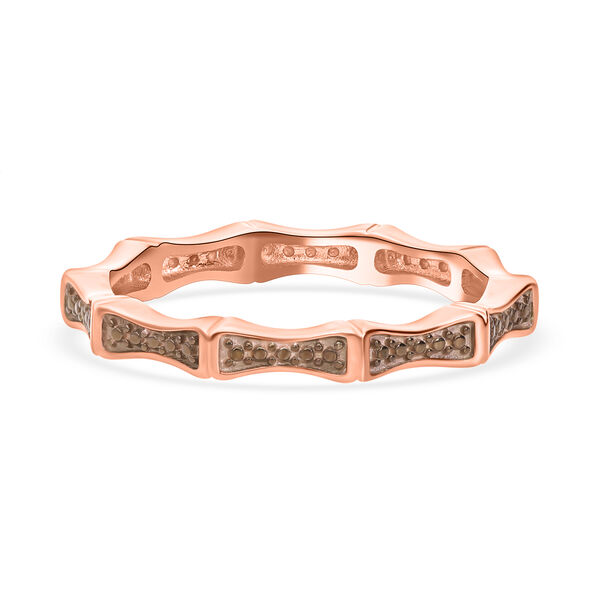 Nat&uuml;rlicher Champagner Diamant P3 Ring, 925 Silber Ros&eacute;gold Vermeil, (Gr&ouml;&szlig;e 18.00)