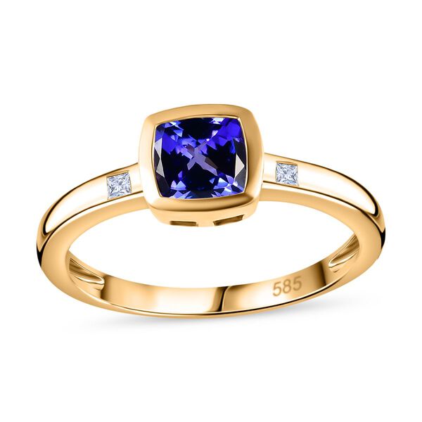 AAA Tansanit und Diamant Ring, ca. 1,14 ct. image number 4