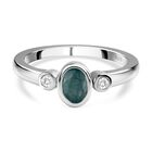 Grandidierit und weißer Zirkon-Ring, 925 Silber platiniert (Größe 20.00) ca. 0.54 ct