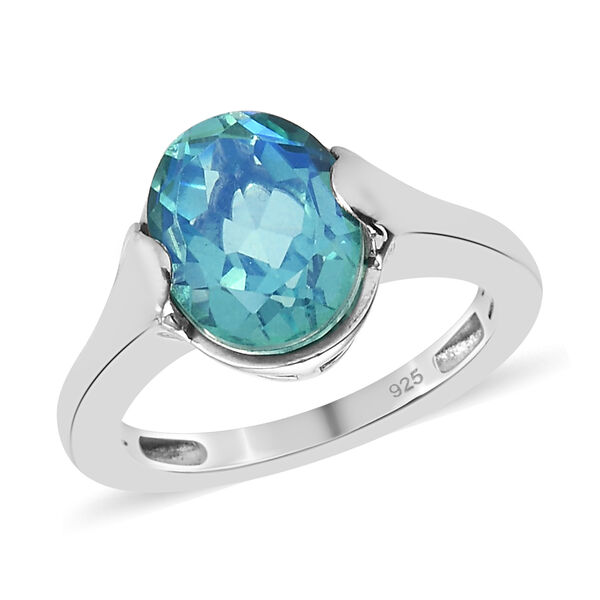 Pfau Triplett Quarz-Ring, 925 Silber platiniert  ca. 3,17 ct image number 4