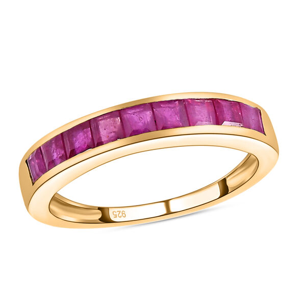 Afrikanischer Rubin-Ring, (Fissure gef&uuml;llt), 925 Silber vergoldet (Gr&ouml;&szlig;e 21.00) ca. 1,33 ct image number 4