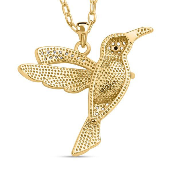 Glas- und Zirkonia-Anhänger mit 50 cm langer Kette und Ohrringen - 0,32 Karat. image number 4