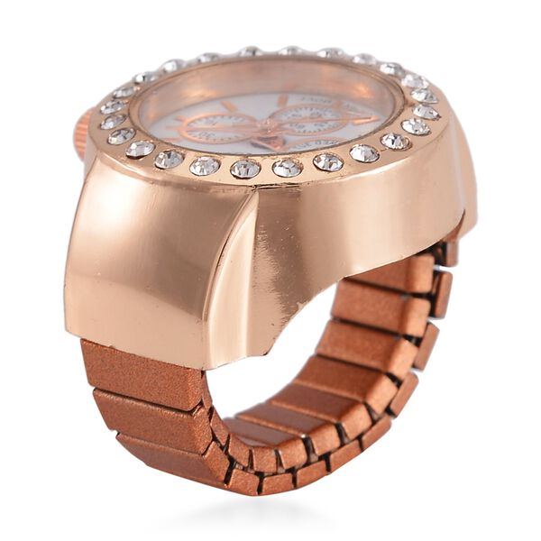 Wei&szlig;er Kristall Uhren 13 cm Reiner Edelstahl Std Rose image number 3