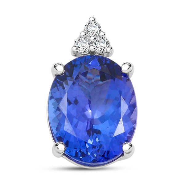 LUXORO AGI zertifiziert und gepr&uuml;ft AAA Tansanit und Diamant Anh&auml;nger mit 45cm Kette in 585 Wei&szlig;gold - 3,30 ct. image number 0