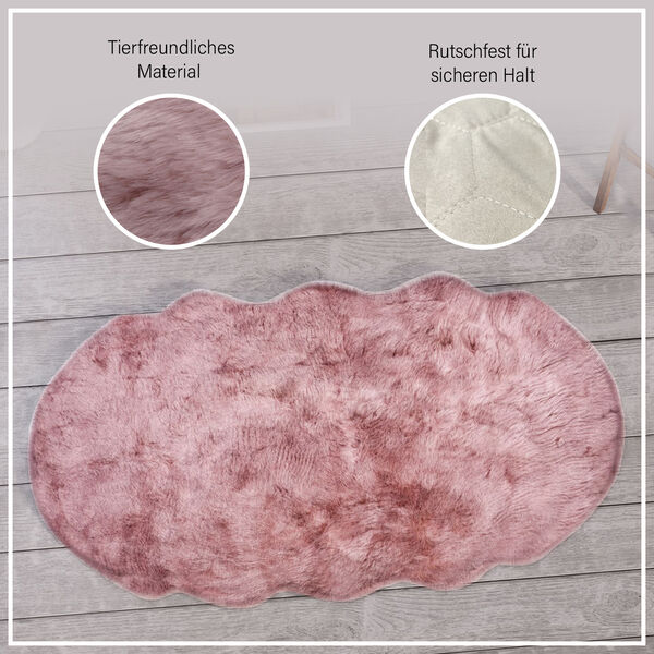 Kunstfell Teppich, rosa image number 6